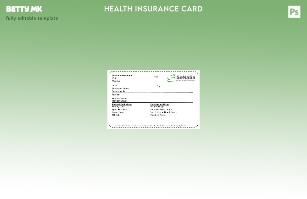 Шаблон за картичка за здравствено осигурување на Доминиканската Република во мод