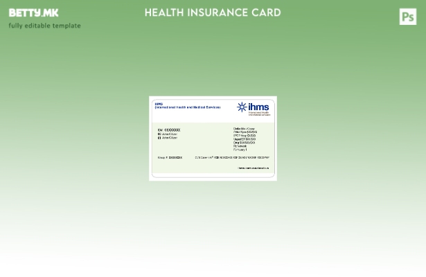 Шаблон за картичка за здравствено осигурување на Науру во модерен стил