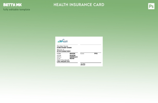 Шаблон за картичка за здравствено осигурување на Нова Шкотска во модерен стил