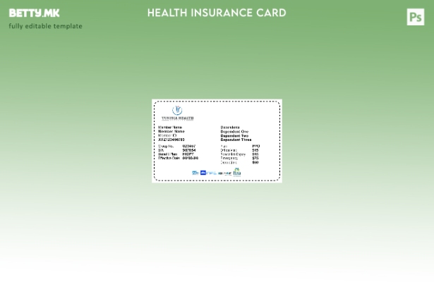Шаблон за картички за здравствено осигурување во Тунис во модерен стил