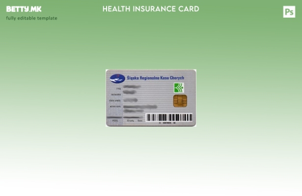 модерен стил Полска Шлезија Шаблон за картичка за здравствено осигурување на рег