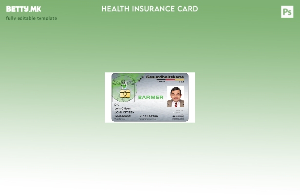 модерен стил Шаблон за картичка за здравствено осигурување на компанија за здрав