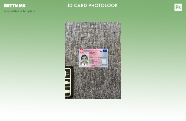 Модерен стил Полска лична карта е преден шаблон со фото изглед