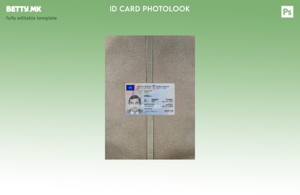 Модерен стил Хрватска лична карта е преден шаблон со фото изглед