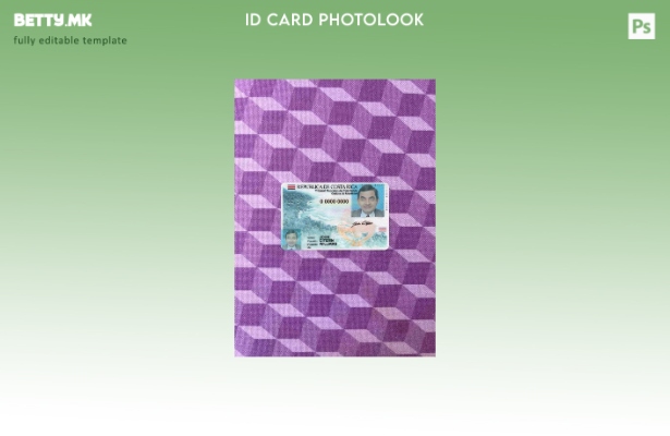 Модерен стил верзија на лична карта на Костарика photolook шаблон ФРОНТ