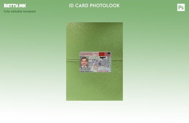 Модерен стил на мавританска американска идентификациона карта со фото изглед пре