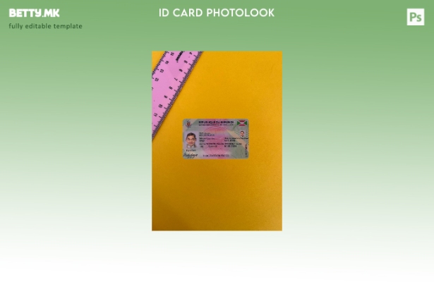 Модерен стил на предниот шаблон за лична карта на Бурунди со фото изглед