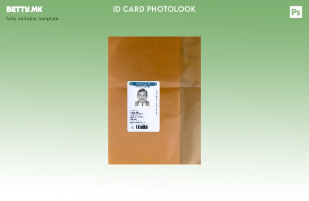 Модерен стил на предниот шаблон за фотографски изглед на дигитална лична карта Е