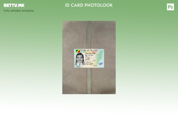 Модерен стил на предниот шаблон за фотографски изглед на лична карта на Конго