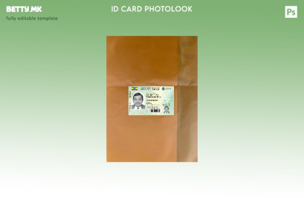 модерен стил Етиопија Дигитална лична карта нова верзија photolook преден шаблон