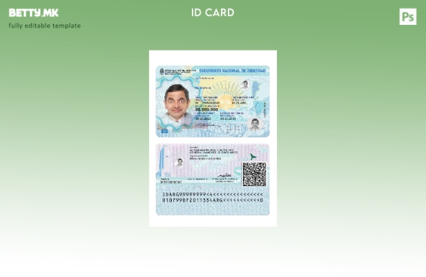 Модерен стил Аргентинска лична карта сегашен шаблон