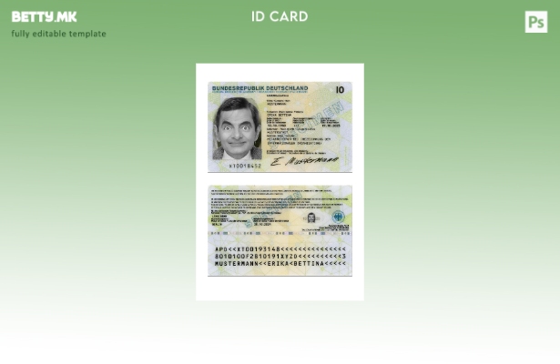 Модерен стил Германски специјален шаблон за лична карта