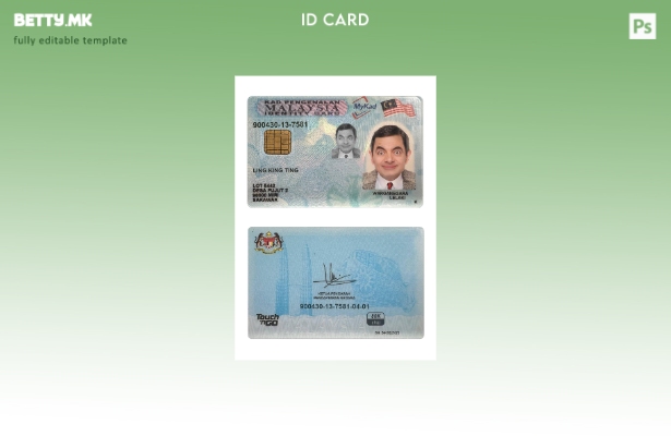 Модерен стил Малезија лична карта шаблон нова верзија