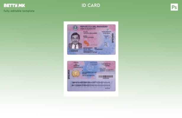 Модерен стил Парагвајски шаблон за лична карта