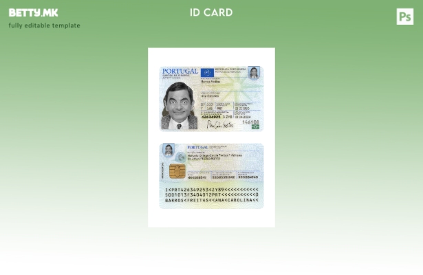 Модерен стил Португалија лична карта присутен шаблон 1