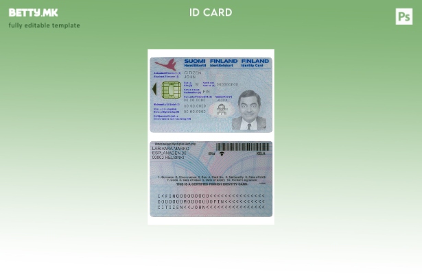 Модерен стил Шаблон за верзија на Финска ID