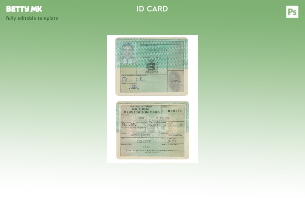 Модерен стил Шаблон за национална картичка за регистрација на Замбија