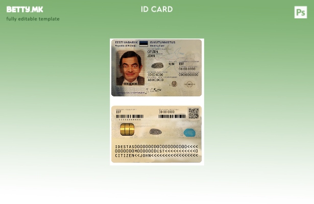 Модерен стил Шаблон за ID на Естонија ( – сегашен).