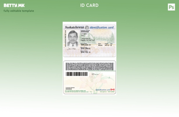 Модерен стил Шаблон за ID на Канада Саскачеван