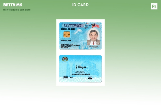 Модерен стил Шаблон за ID на Малезија ( – сегашен). 1