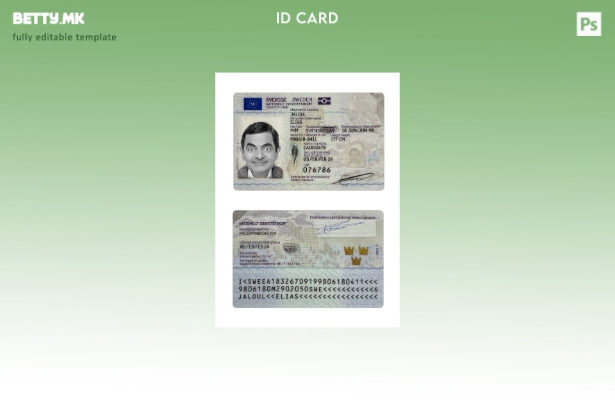 Модерен стил шаблон за подарок за лична карта Шведска 1