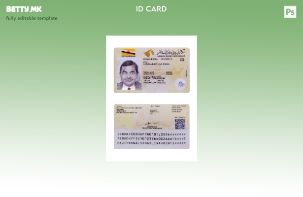 Модерен стилски шаблон за лична карта на Брунеи