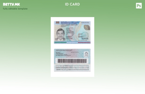 Шаблон за верзија за ID на Италија во модерен стил ( – сегашна).