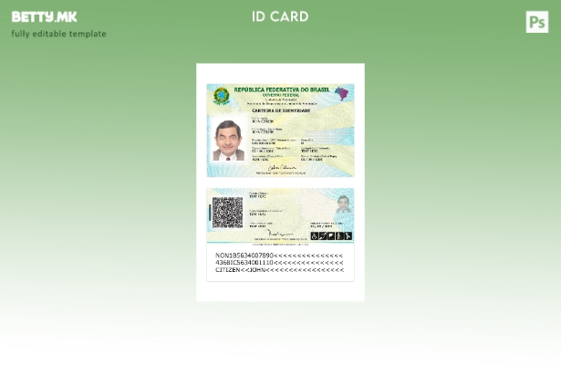 Шаблон за верзија на бразилска лична карта во модерен стил