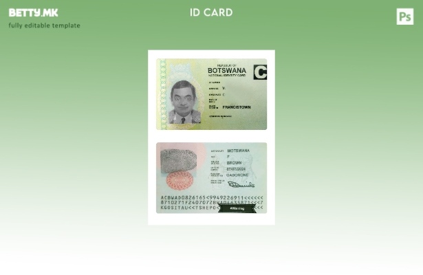 Шаблон за лична карта во модерен стил во Боцвана