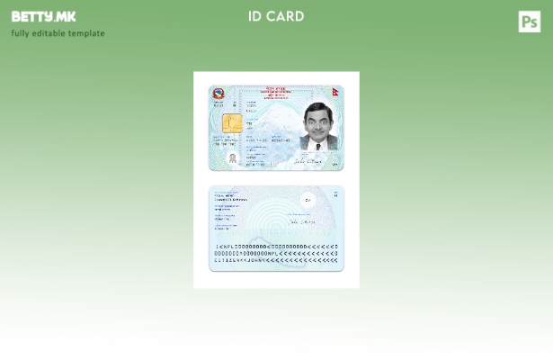 Шаблон за непалски NID картичка во модерен стил