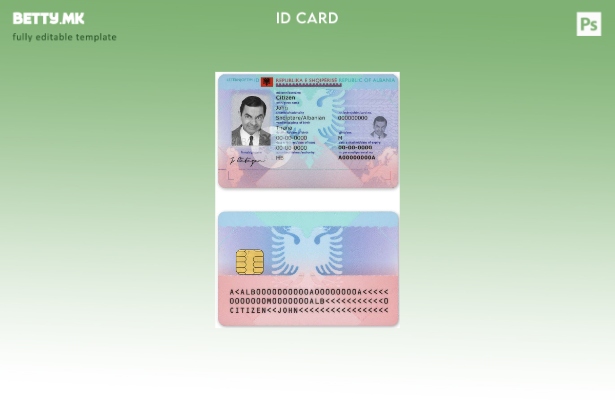 Шаблон за ID на Албанија во модерен стил