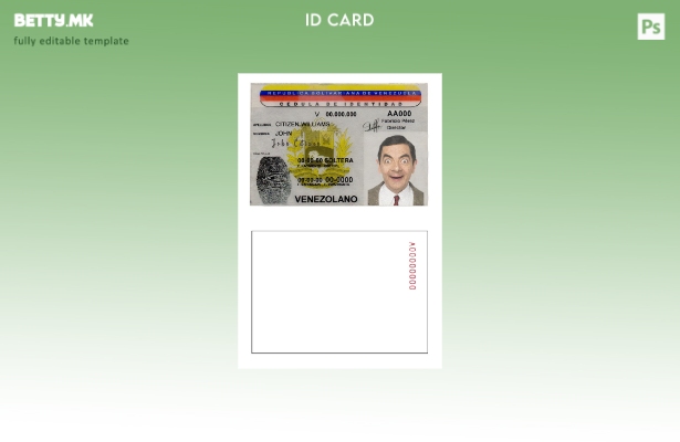 Шаблон за ID на Венецуела во модерен стил