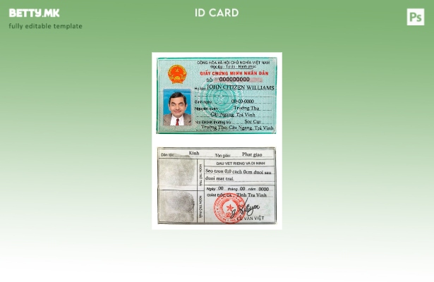 Шаблон за ID на Виетнам во модерен стил