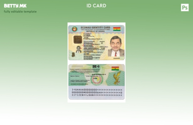 Шаблон за ID на Гана во модерен стил
