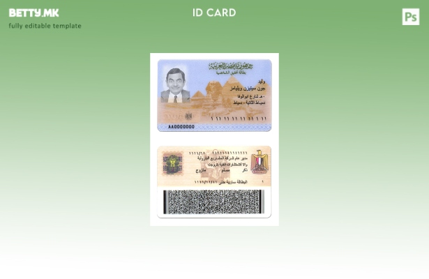 Шаблон за ID на Египет во модерен стил
