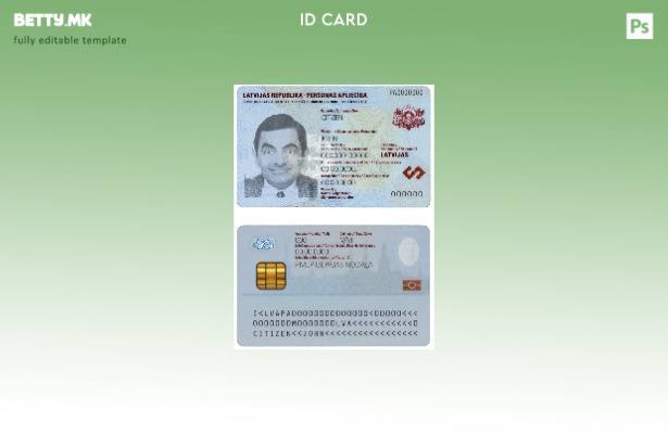 Шаблон за ID на Латвија во модерен стил