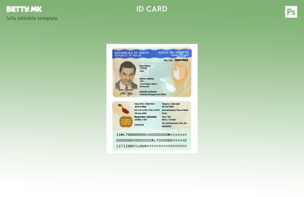 Шаблон за ID на Малта во модерен стил