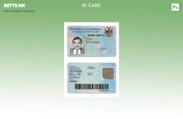 Шаблон за ID на Намибија во модерен стил