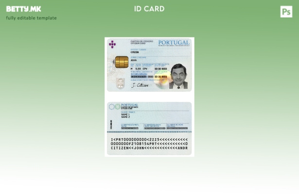 Шаблон за ID на Португалија во модерен стил