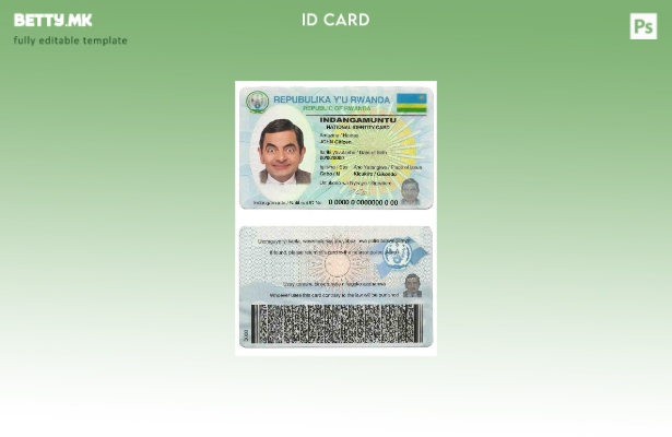 Шаблон за ID на Руанда во модерен стил