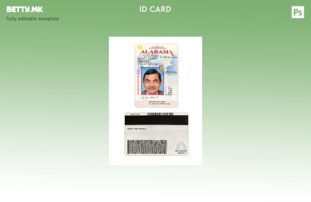 модерен стил САД Алабама под шаблон за лична карта
