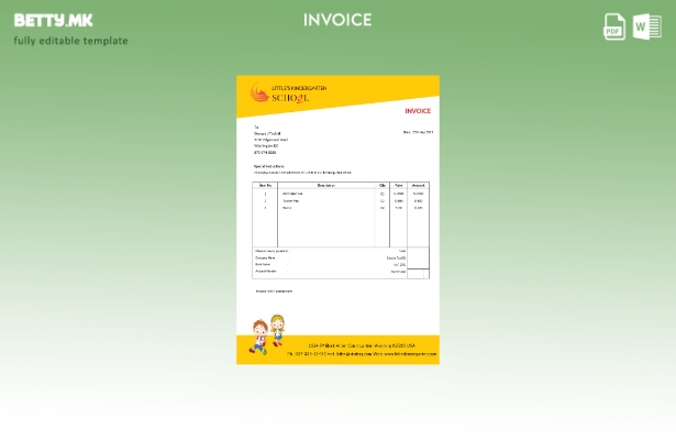 Модерен стил Шаблон за училишна фактура за градинка