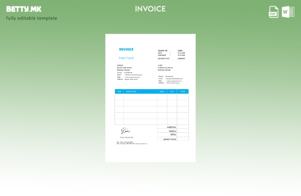 Модерен стил бесплатен едноставен шаблон за формат на фактура