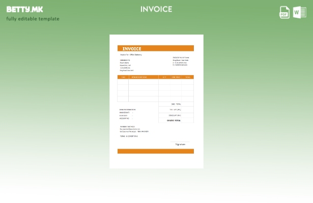 Модерен стил бесплатен стандарден шаблон за фактура