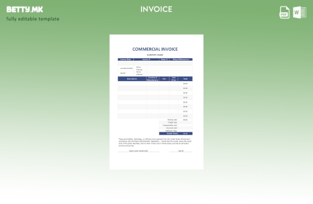 Модерен стил бесплатен шаблон за комерцијална фактура