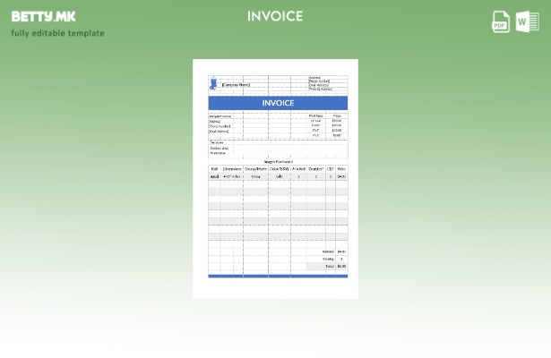 Модерен стил едноставен шаблон за фактура за фотографија