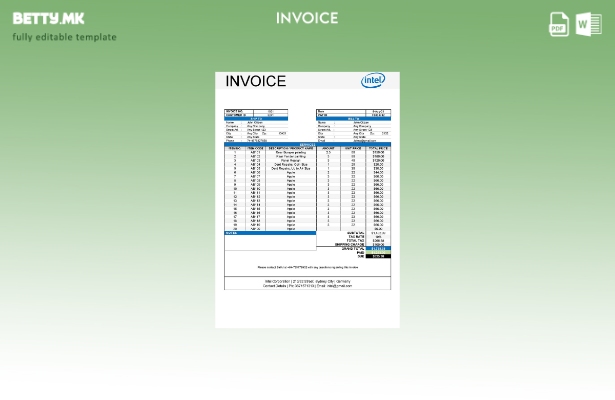 Модерен стил на САД Интел шаблон фактура