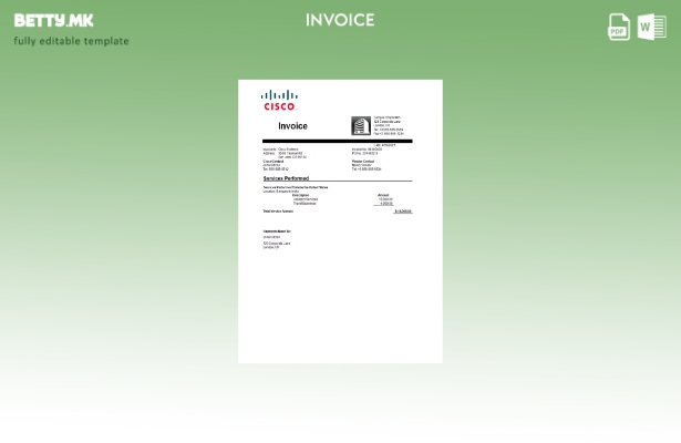 Модерен стил на САД Cisco шаблон фактура