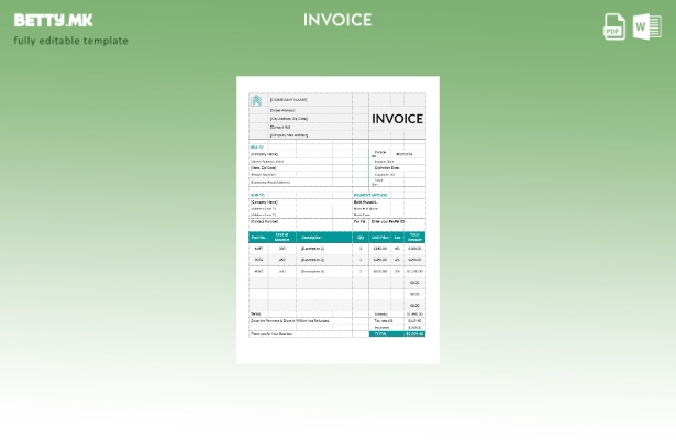 Модерен стил основен шаблон за профактура