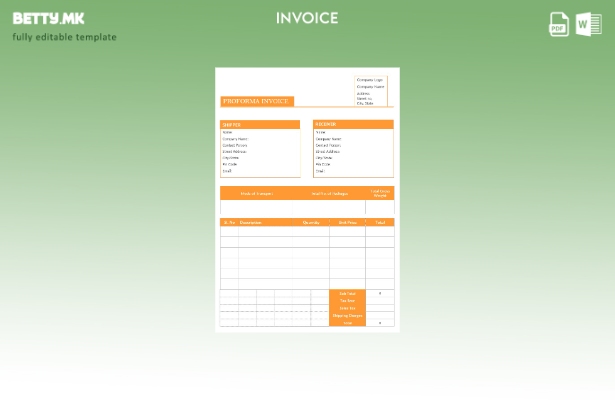 Модерен стил празен шаблон за профактура